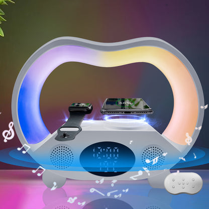 "6-in-1 Smart LED Lamp with Bluetooth Speaker & Wireless Charger"