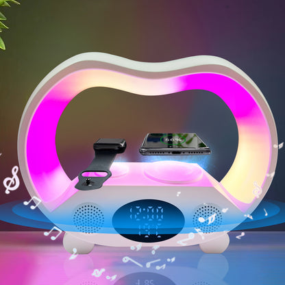 "6-in-1 Smart LED Lamp with Bluetooth Speaker & Wireless Charger"