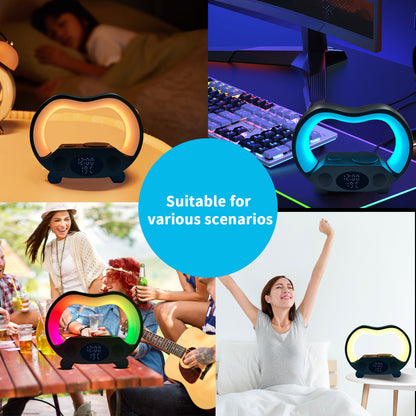 "6-in-1 Smart LED Lamp with Bluetooth Speaker & Wireless Charger"